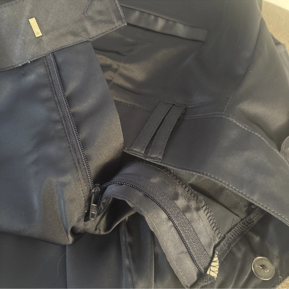 Edikted Women’s Kelsey Satin Trousers Size Small Navy Blue Cargo Pants BNWOT - Picture 11 of 16